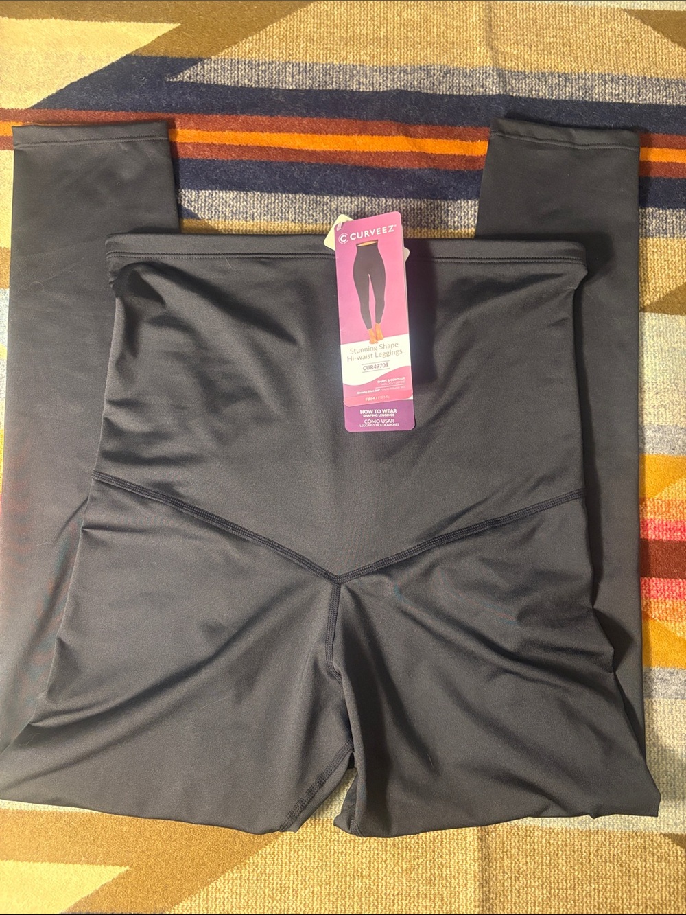 High-Waist Black Shaping Leggings - Women's Curveez